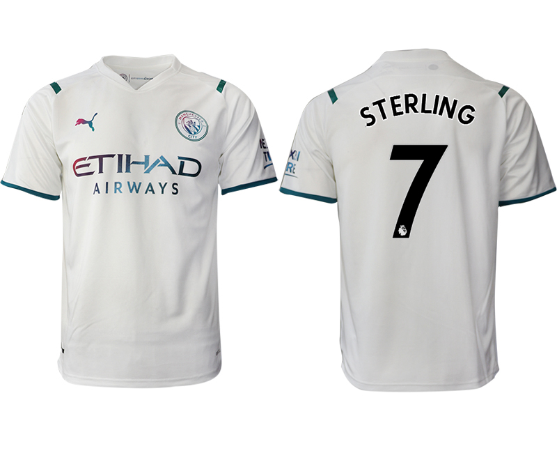 Men 2021-2022 Club Manchester city away aaa version white #7 Soccer Jersey->manchester city jersey->Soccer Club Jersey